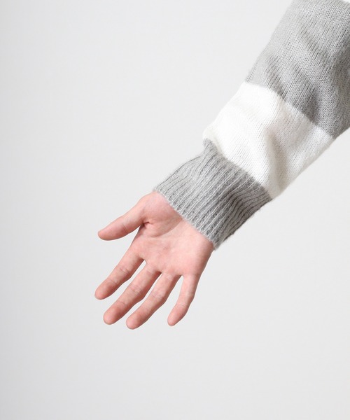 Mohair touch shaggy design crew neck knit / モヘアタッチ総柄デザイン クルーネック シャギーニット unisex（ニット/セーター）｜RE730（アールイーセブンサーティー）