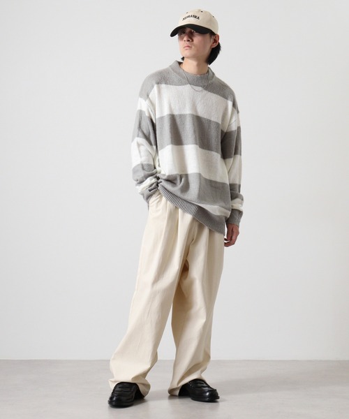Mohair touch shaggy design crew neck knit / モヘアタッチ総柄デザイン クルーネック シャギーニット unisex（ニット/セーター）｜RE730（アールイーセブンサーティー）
