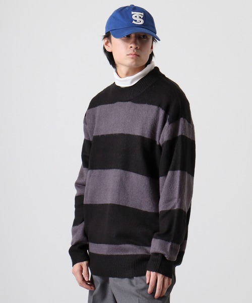 Mohair touch shaggy design crew neck knit / モヘアタッチ総柄デザイン クルーネック シャギーニット unisex（ニット/セーター）｜RE730（アールイーセブンサーティー）