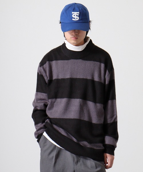 Mohair touch shaggy design crew neck knit / モヘアタッチ総柄デザイン クルーネック シャギーニット unisex（ニット/セーター）｜RE730（アールイーセブンサーティー）