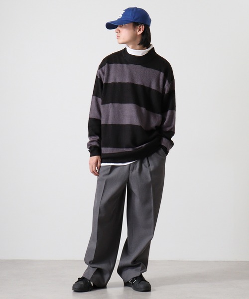 Mohair touch shaggy design crew neck knit / モヘアタッチ総柄デザイン クルーネック シャギーニット unisex（ニット/セーター）｜RE730（アールイーセブンサーティー）