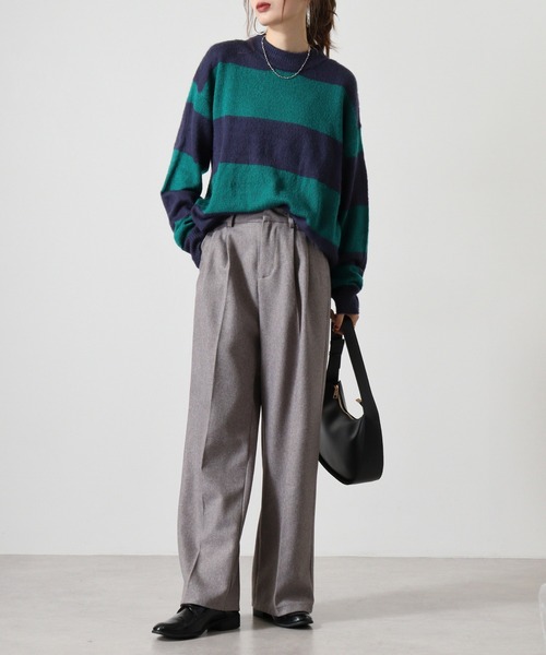 Mohair touch shaggy design crew neck knit / モヘアタッチ総柄デザイン クルーネック シャギーニット unisex（ニット/セーター）｜RE730（アールイーセブンサーティー）