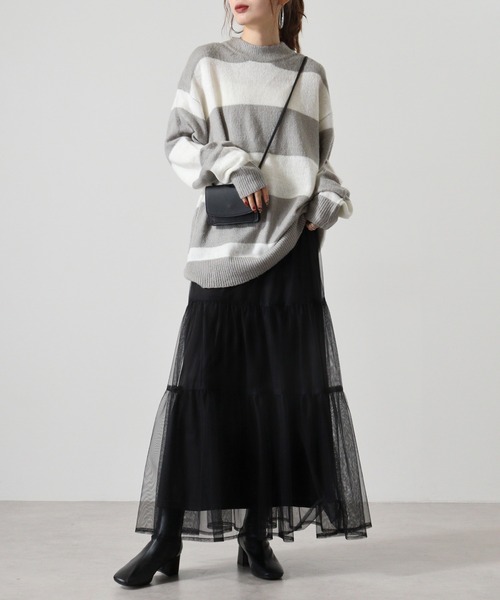 Mohair touch shaggy design crew neck knit / モヘアタッチ総柄デザイン クルーネック シャギーニット unisex（ニット/セーター）｜RE730（アールイーセブンサーティー）