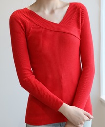 【Jasmine】セクシーＶネックニットトップス