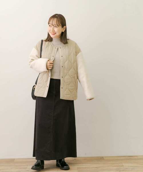 URBAN RESEARCH Sonny Label（アーバンリサーチサニーレーベル）の「キルティング切替えショートブルゾン（ブルゾン・レディース・カーキ/ベージュ/ブラック・FREE）」の10枚目の写真