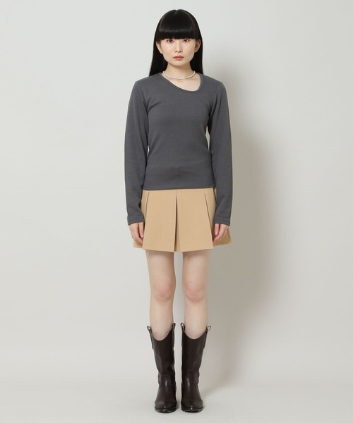 ALAND（エーランド）の「3.3 Field Trip／A-LINEプリーツミニスカート 2164223（スカート・レディース・ベージュ/ネイビー/アイボリー・FREE）」の4枚目の写真