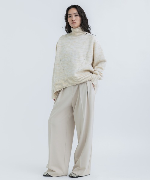 CINOH/チノ】《STUDIOUS別注》WOOL OVERSIZE HI NECK KNIT/ウール