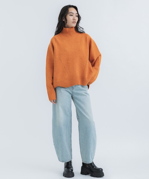 CINOH/チノ】《STUDIOUS別注》WOOL OVERSIZE HI NECK KNIT/ウール