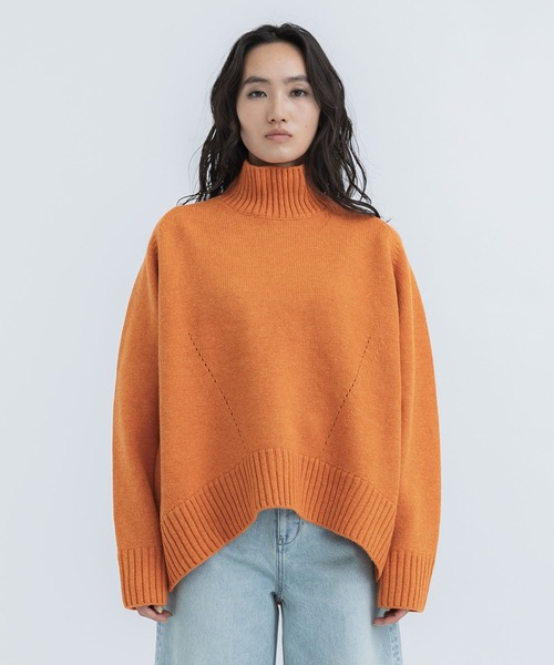 CINOH/チノ】《STUDIOUS別注》WOOL OVERSIZE HI NECK KNIT/ウール