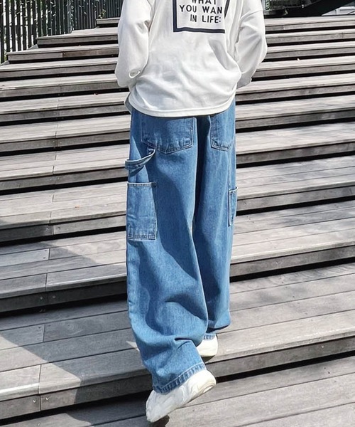 Figments（フィグメンツ）の「デニムバギーパンツ（デニムパンツ・レディース・ブラック/ブルー・MEDIUM/LARGE）」の21枚目の写真