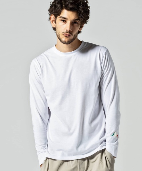 Kappa（カッパ）の「Kappa(カッパ)袖ロゴロングTシャツ（Tシャツ/カットソー・メンズ・ブラック/ホワイト/ネイビー/ライトグレー・XL/XXL/L/M）」の5枚目の写真