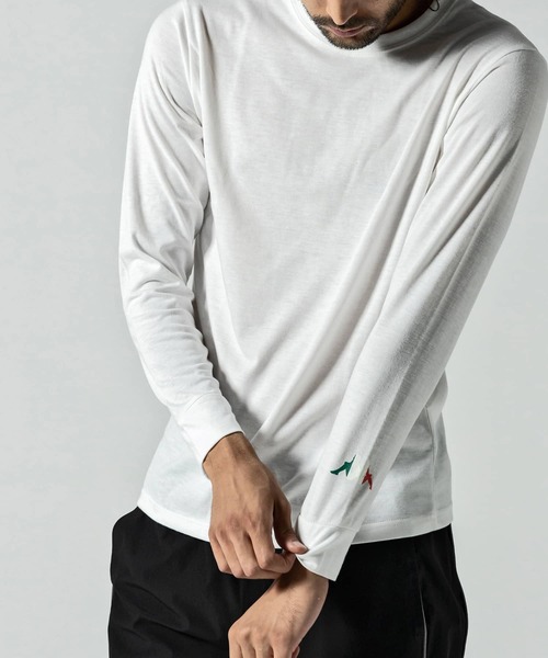 Kappa（カッパ）の「Kappa(カッパ)袖ロゴロングTシャツ（Tシャツ/カットソー・メンズ・ブラック/ホワイト/ネイビー/ライトグレー・XL/XXL/L/M）」の12枚目の写真