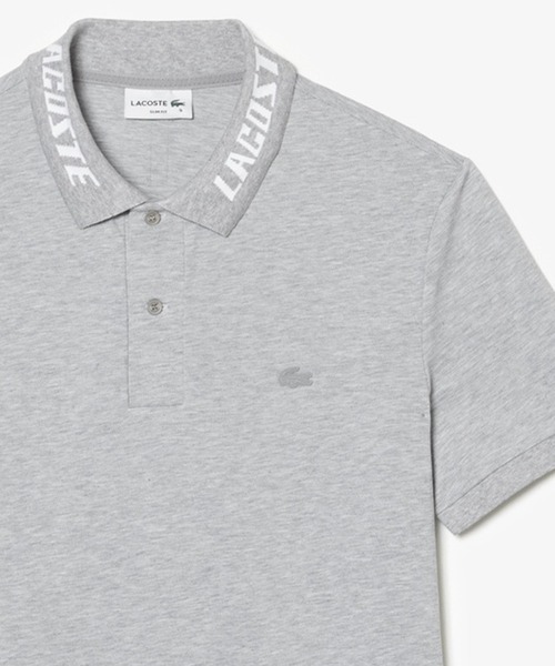 LACOSTE（ラコステ）の「エコ鹿の子地ジャカードカラーポロシャツ（ポロシャツ・メンズ・グレー/バイオレット/ブラック/セージグリーン/ピンク・2/4/3/5/6）」の2枚目の写真