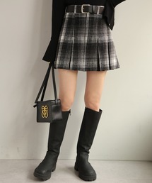 one after another NICE CLAUP | トレンドのスタイルにおすすめ。ベルト付きボックスプリーツスカート(スカート)