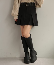 one after another NICE CLAUP | トレンドのスタイルにおすすめ。ベルト付きボックスプリーツスカート(スカート)