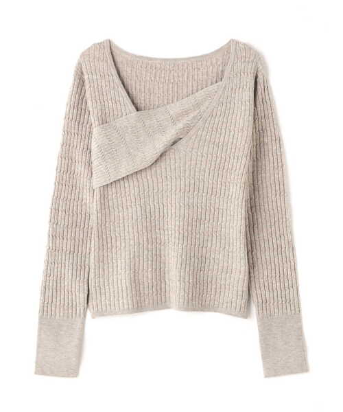 N.（N. Natural Beauty Basic）（エヌエヌナチュラルビューティーベーシック）の「◆ラップアウトニット（ニット/セーター・レディース・ブラック/レッド/ベージュ・MEDIUM）」の5枚目の写真