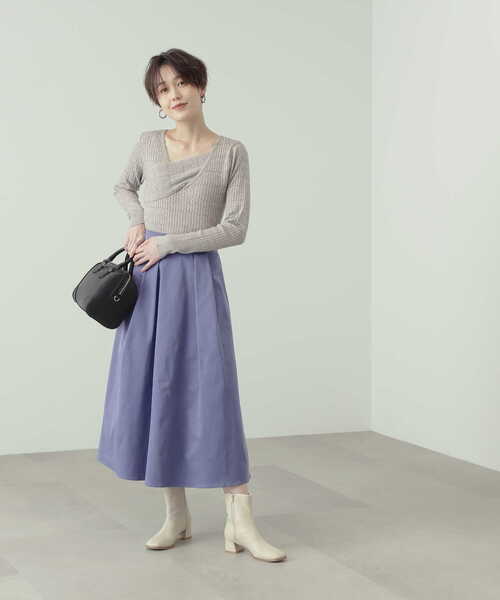 N.（N. Natural Beauty Basic）（エヌエヌナチュラルビューティーベーシック）の「◆ラップアウトニット（ニット/セーター・レディース・ブラック/レッド/ベージュ・MEDIUM）」の6枚目の写真