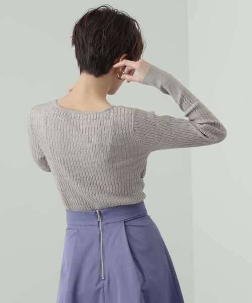 N.（N. Natural Beauty Basic）（エヌエヌナチュラルビューティーベーシック）の「◆ラップアウトニット（ニット/セーター・レディース・ブラック/レッド/ベージュ・MEDIUM）」の10枚目の写真