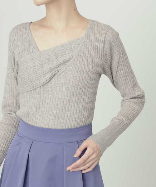 N.（N. Natural Beauty Basic）（エヌエヌナチュラルビューティーベーシック）の「◆ラップアウトニット（ニット/セーター・レディース・ブラック/レッド/ベージュ・MEDIUM）」の11枚目の写真