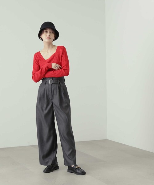 N.（N. Natural Beauty Basic）（エヌエヌナチュラルビューティーベーシック）の「◆ラップアウトニット（ニット/セーター・レディース・ブラック/レッド/ベージュ・MEDIUM）」の21枚目の写真