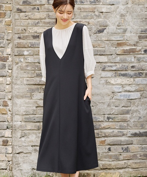マタニティSTYLE掲載商品】Vネックスムースワンピース