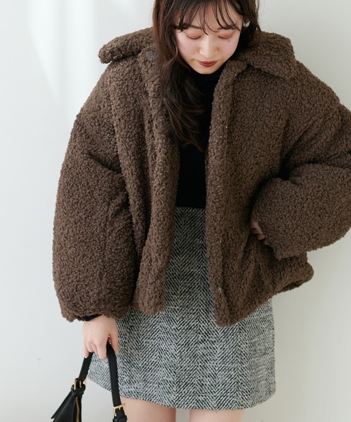 natural couture(ナチュラルクチュール)の「ぽわ袖ボアコート(その他アウター・レディース・ベージュ/ブラウン/ライトベージュ・FREE)」の12枚目の写真