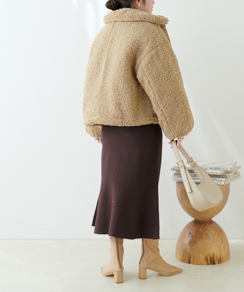 セール】ぽわ袖ボアコート（その他アウター）｜natural couture