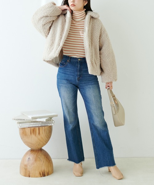 natural couture(ナチュラルクチュール)の「ぽわ袖ボアコート(その他アウター・レディース・ベージュ/ブラウン/ライトベージュ・FREE)」の6枚目の写真