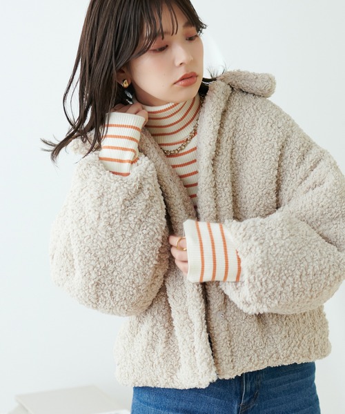natural couture 3WAYボアコート　ベージュ 金釦3WAYボアコート | natural couture(ナチュラルクチュール