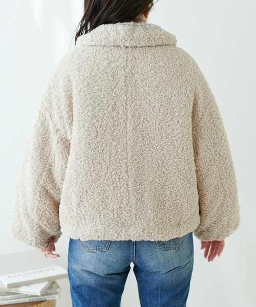 natural couture 3WAYボアコート ベージュ 金釦3WAYボアコート