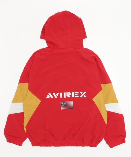AVIREX（アヴィレックス）の「BAGGY FIT HOODED TEAM JACKET / バギーフィット フーディー チーム ジャケット / AVIREX / アヴィレックス（ナイロンジャケット・メンズ・グリーン/レッド/その他18・L/M/XL/2XL）」の6枚目の写真