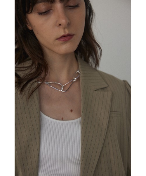 BLACK BY MOUSSY（ブラックバイマウジー）の「line necklace（ラインネックレス）（ネックレス・レディース・シルバー・FREE）」の2枚目の写真