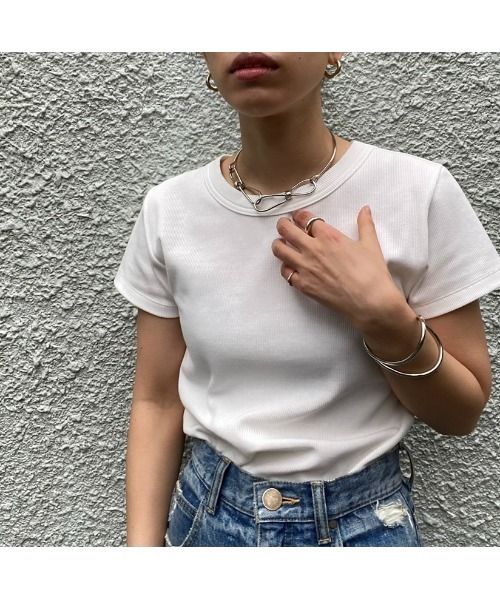 BLACK BY MOUSSY（ブラックバイマウジー）の「line necklace（ラインネックレス）（ネックレス・レディース・シルバー・FREE）」の10枚目の写真