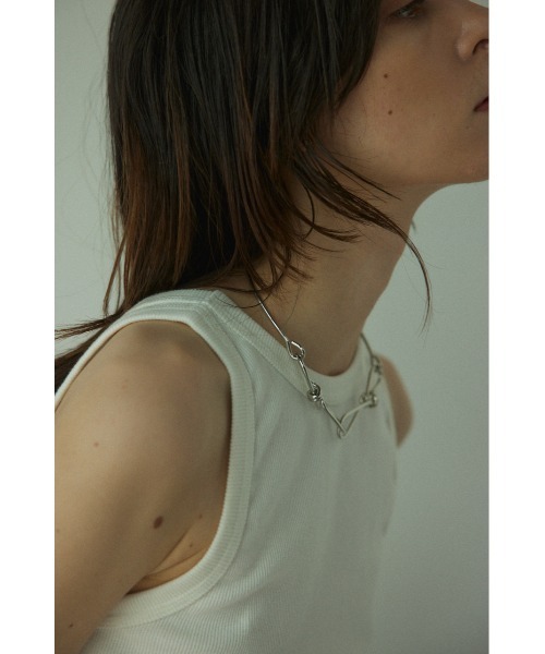 BLACK BY MOUSSY（ブラックバイマウジー）の「line necklace（ラインネックレス）（ネックレス・レディース・シルバー・FREE）」の8枚目の写真