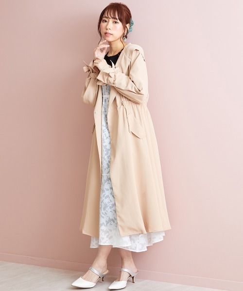 marun（マルン）の「＜大きいサイズ＞ ドロストフーディコート marun（その他アウター・レディース・ベージュ/ネイビー・L/LL/3L/4L/5L）」の15枚目の写真