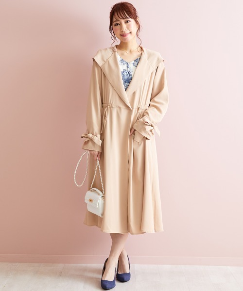 marun（マルン）の「＜大きいサイズ＞ ドロストフーディコート marun（その他アウター・レディース・ベージュ/ネイビー・L/LL/3L/4L/5L）」の9枚目の写真