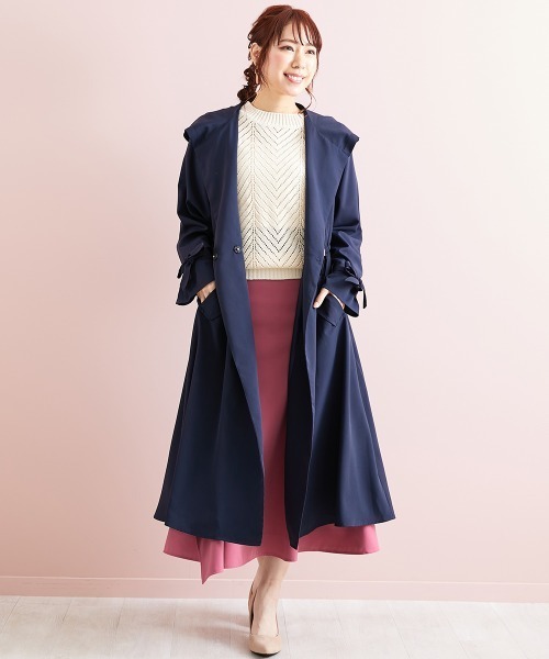 marun（マルン）の「＜大きいサイズ＞ ドロストフーディコート marun（その他アウター・レディース・ベージュ/ネイビー・L/LL/3L/4L/5L）」の17枚目の写真