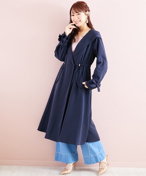 marun（マルン）の「＜大きいサイズ＞ ドロストフーディコート marun（その他アウター・レディース・ベージュ/ネイビー・L/LL/3L/4L/5L）」の12枚目の写真