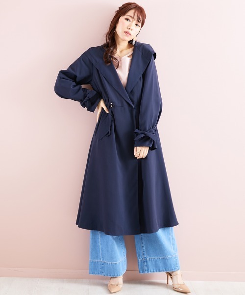 marun（マルン）の「＜大きいサイズ＞ ドロストフーディコート marun（その他アウター・レディース・ベージュ/ネイビー・L/LL/3L/4L/5L）」の21枚目の写真