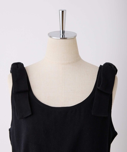 one after another NICE CLAUP（ワンアフターアナザーナイスクラップ）の「肩リボンサロペット　2023SS（サロペット/オーバーオール・レディース・ブラック系その他/ブラック/ネイビー・FREE）」の15枚目の写真