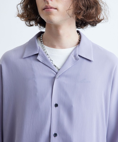 JUNRED（ジュンレッド）の「ドルマンビッグウィローシャツ（シャツ/ブラウス・メンズ・ライトグレー/グリーン/ラベンダー/ブラック・S/L/M）」の8枚目の写真