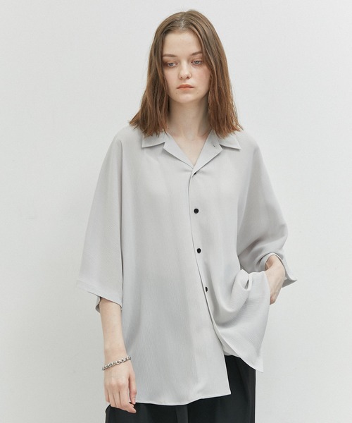 JUNRED（ジュンレッド）の「ドルマンビッグウィローシャツ（シャツ/ブラウス・メンズ・ライトグレー/グリーン/ラベンダー/ブラック・S/L/M）」の12枚目の写真