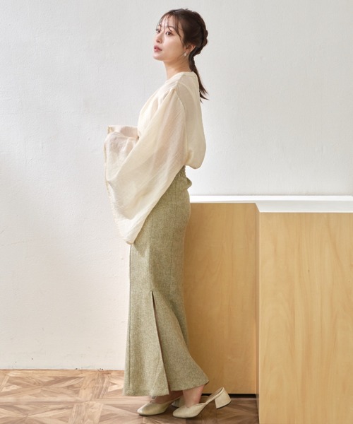 VANNIE U（ヴァニーユー）の「シアーフレアブラウス（シャツ/ブラウス・レディース・アイボリー/ブラック・FREE）」の20枚目の写真