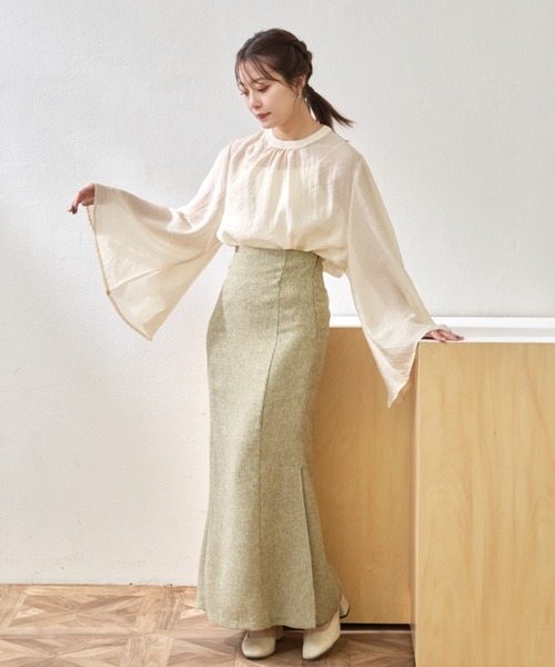 VANNIE U（ヴァニーユー）の「シアーフレアブラウス（シャツ/ブラウス・レディース・アイボリー/ブラック・FREE）」の16枚目の写真