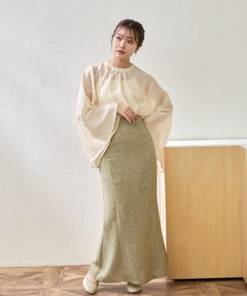 VANNIE U（ヴァニーユー）の「シアーフレアブラウス（シャツ/ブラウス・レディース・アイボリー/ブラック・FREE）」の21枚目の写真