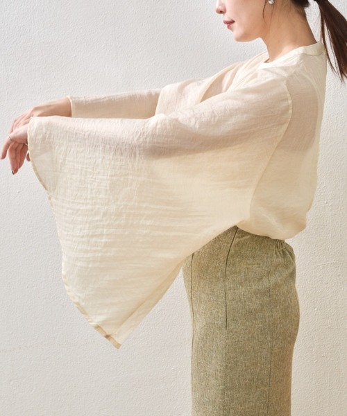 VANNIE U（ヴァニーユー）の「シアーフレアブラウス（シャツ/ブラウス・レディース・アイボリー/ブラック・FREE）」の15枚目の写真