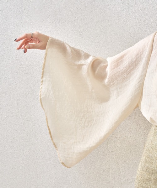 VANNIE U（ヴァニーユー）の「シアーフレアブラウス（シャツ/ブラウス・レディース・アイボリー/ブラック・FREE）」の13枚目の写真