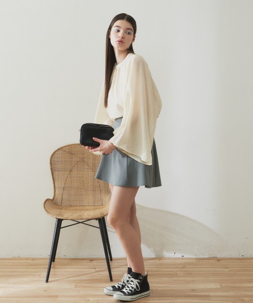 VANNIE U（ヴァニーユー）の「シアーフレアブラウス（シャツ/ブラウス・レディース・アイボリー/ブラック・FREE）」の4枚目の写真