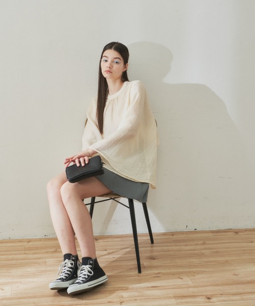 VANNIE U（ヴァニーユー）の「シアーフレアブラウス（シャツ/ブラウス・レディース・アイボリー/ブラック・FREE）」の7枚目の写真