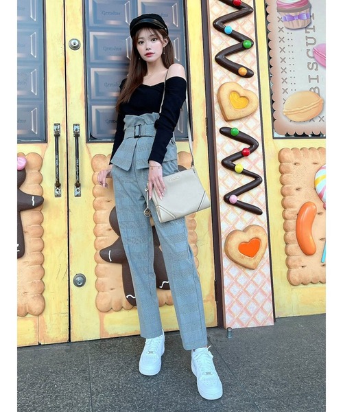 DURAS（デュラス）の「コルセット付きテーパードパンツ（その他パンツ・レディース・ライトベージュ/ブラック/チェック・FREE）」の3枚目の写真